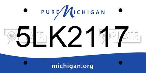 5LK2117 Michigan License Plate