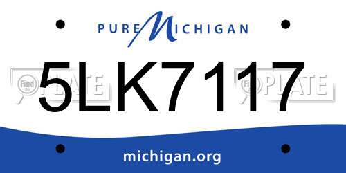 5LK7117 Michigan License Plate