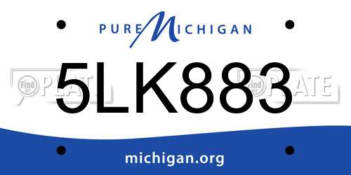 5LK883 Michigan License Plate