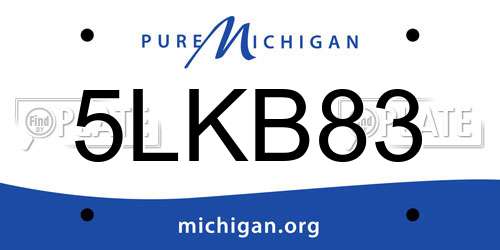 5LKB83 Michigan License Plate