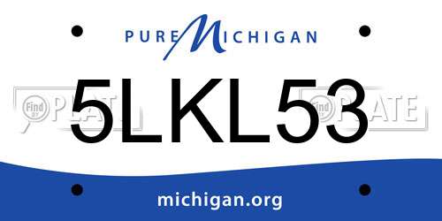 5LKL53 Michigan License Plate