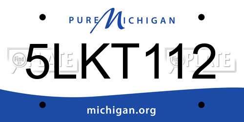 5LKT112 Michigan License Plate