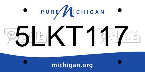5LKT117 Michigan License Plate