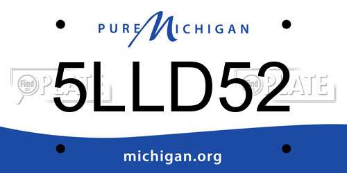 5LLD52 Michigan License Plate