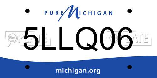 5LLQ06 Michigan License Plate