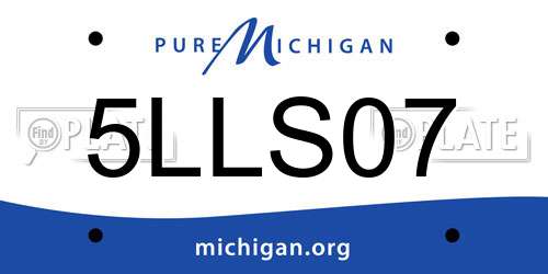 5LLS07 Michigan License Plate