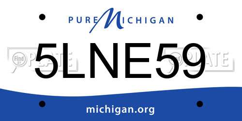 5LNE59 Michigan License Plate