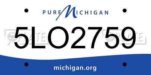 5LO2759 Michigan License Plate
