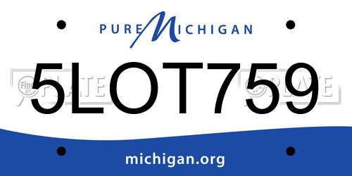 5LOT759 Michigan License Plate