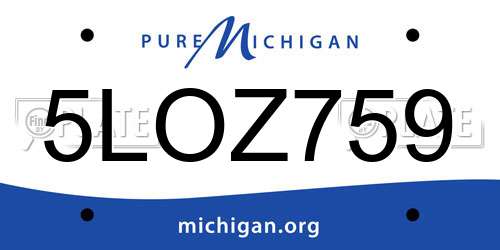 5LOZ759 Michigan License Plate