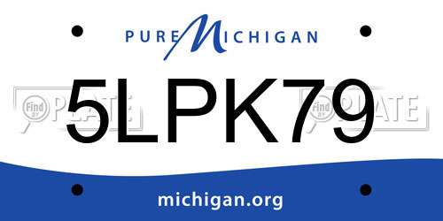 5LPK79 Michigan License Plate
