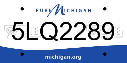 5LQ2289 Michigan License Plate