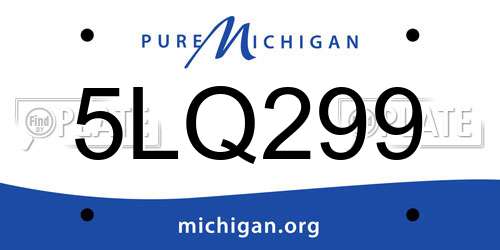 5LQ299 Michigan License Plate