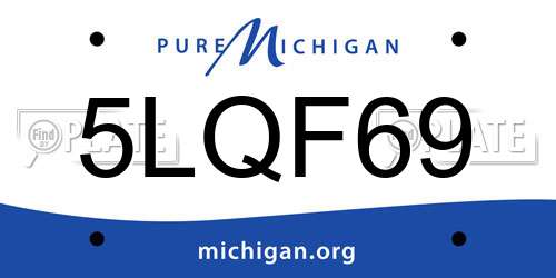 5LQF69 Michigan License Plate
