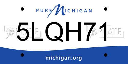 5LQH71 Michigan License Plate