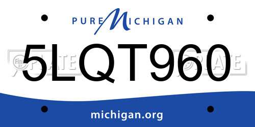 5LQT960 Michigan License Plate