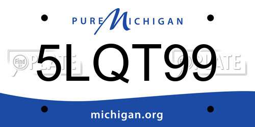 5LQT99 Michigan License Plate