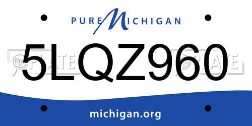 5LQZ960 Michigan License Plate