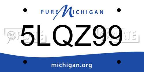 5LQZ99 Michigan License Plate