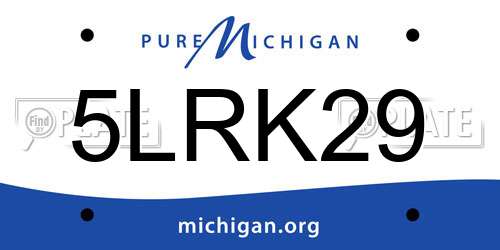 5LRK29 Michigan License Plate