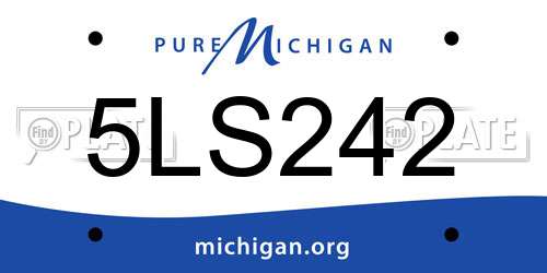5LS242 Michigan License Plate