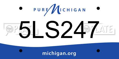 5LS247 Michigan License Plate