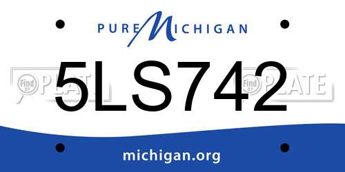 5LS742 Michigan License Plate