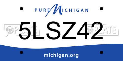 5LSZ42 Michigan License Plate