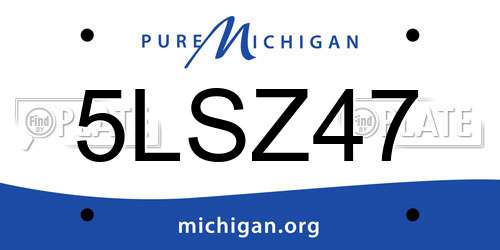 5LSZ47 Michigan License Plate