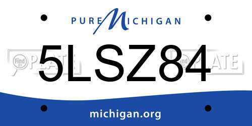 5LSZ84 Michigan License Plate