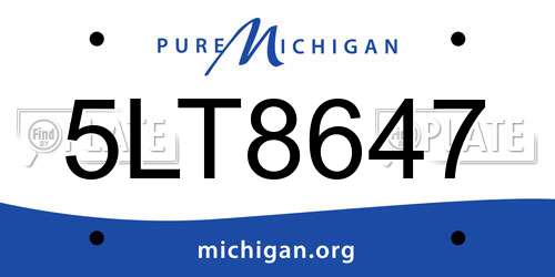 5LT8647 Michigan License Plate