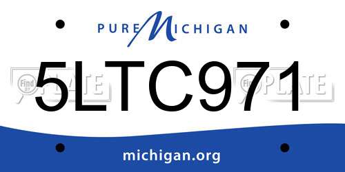 5LTC971 Michigan License Plate