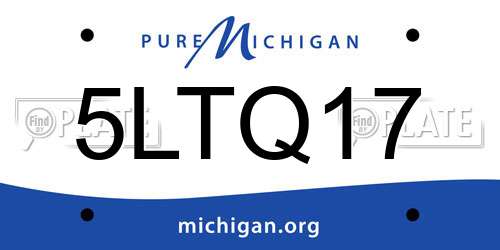5LTQ17 Michigan License Plate