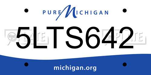 5LTS642 Michigan License Plate