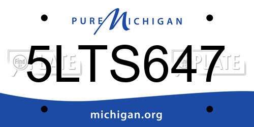 5LTS647 Michigan License Plate