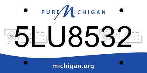 5LU8532 Michigan License Plate
