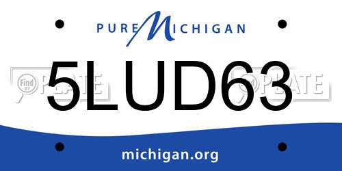 5LUD63 Michigan License Plate