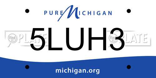 5LUH3 Michigan License Plate