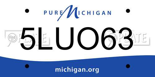 5LUO63 Michigan License Plate