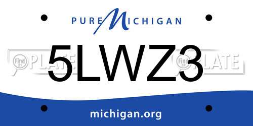 5LWZ3 Michigan License Plate