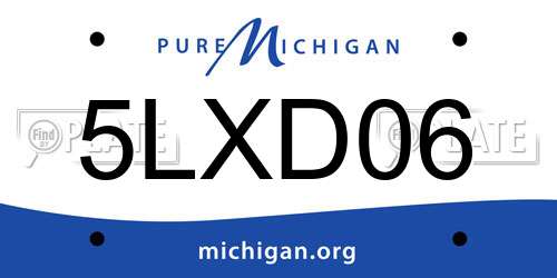 5LXD06 Michigan License Plate