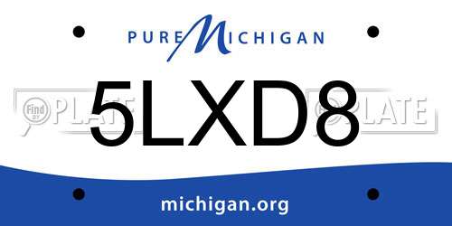 5LXD8 Michigan License Plate