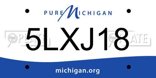 5LXJ18 Michigan License Plate