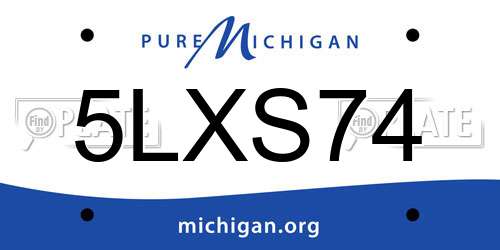 5LXS74 Michigan License Plate