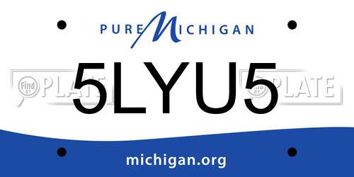 5LYU5 Michigan License Plate