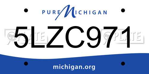 5LZC971 Michigan License Plate