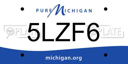 5LZF6 Michigan License Plate