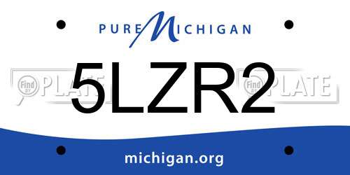 5LZR2 Michigan License Plate