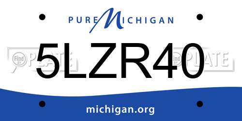5LZR40 Michigan License Plate