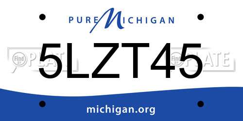 5LZT45 Michigan License Plate